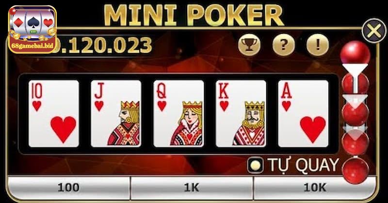 tỷ lệ thưởng Mini Poker 68 Game